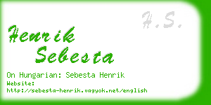 henrik sebesta business card